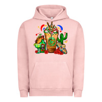 Pigment Salmon Mexican Cold Drink With Cactus Sombrero And Tequil Urban Hoodie - FaDigitalArtStudio