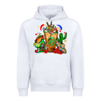 White Mexican Cold Drink With Cactus Sombrero And Tequil Urban Hoodie - FaDigitalArtStudio