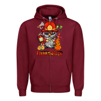 Burgundy firefighter gnome Zipper Hoodie - BarkalooDesign