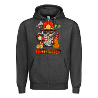Charcoal Heather firefighter gnome Zipper Hoodie - BarkalooDesign