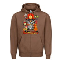Chestnut firefighter gnome Zipper Hoodie - BarkalooDesign