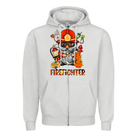 Dove Grey firefighter gnome Zipper Hoodie - BarkalooDesign