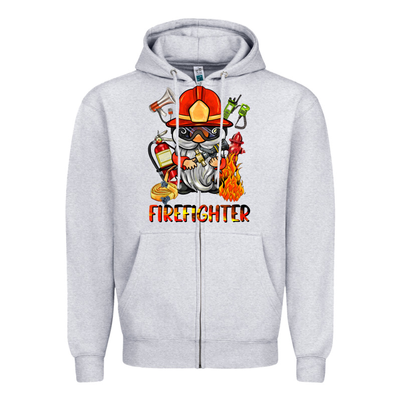 Firefighter Gnome Zipper Hoodie by BarkalooDesign | Teevron