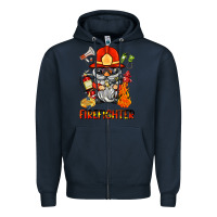 Navy firefighter gnome Zipper Hoodie - BarkalooDesign
