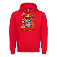 Red firefighter gnome Zipper Hoodie - BarkalooDesign