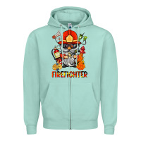 Seafoam firefighter gnome Zipper Hoodie - BarkalooDesign