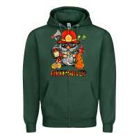 Sports Green firefighter gnome Zipper Hoodie - BarkalooDesign