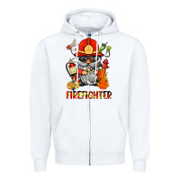 White firefighter gnome Zipper Hoodie - BarkalooDesign