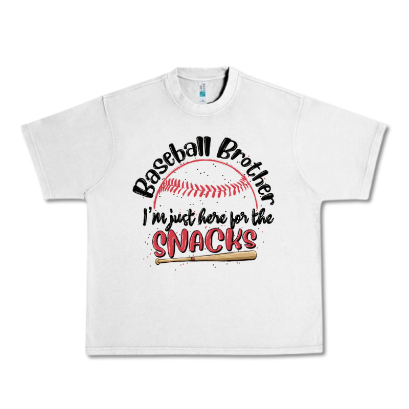 Baseball Brother I'm Just Here For The Snacks Urban Heavy Tee by MaliasSmallBusiness | Teevron