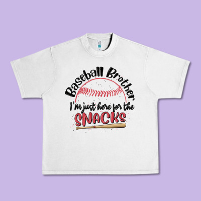 Baseball Brother I'm Just Here For The Snacks Urban Heavy Tee Designed By Maliassmallbusiness