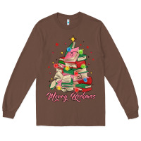 Chestnut merry bookmas christmas book tree Long Sleeve Tee - MaliasSmallBusiness