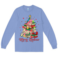 Colony Blue merry bookmas christmas book tree Long Sleeve Tee - MaliasSmallBusiness