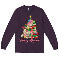 Plum merry bookmas christmas book tree Long Sleeve Tee - MaliasSmallBusiness