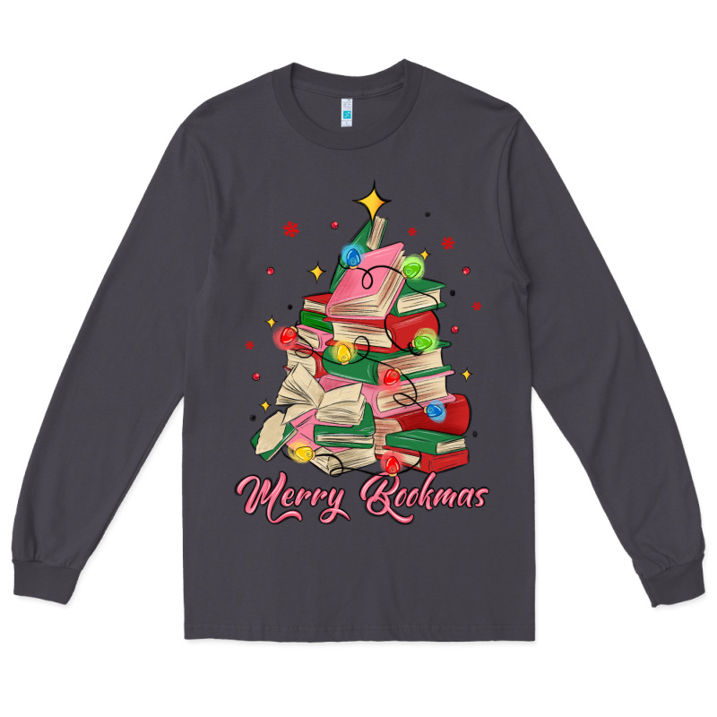 Merry Bookmas Christmas Book Tree Long Sleeve Tee by MaliasSmallBusiness | Teevron