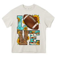 Cream western love american football Heavy Core Tee - HRA Design Shop