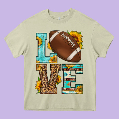 Western Love American Football Heavy Core Tee Designed By Hra Design Shop