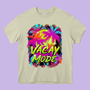 Vacay Mode Heavy Core Tee Designed By Barkaloodesign