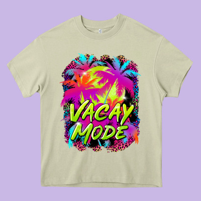 Vacay Mode Heavy Core Tee Designed By Barkaloodesign