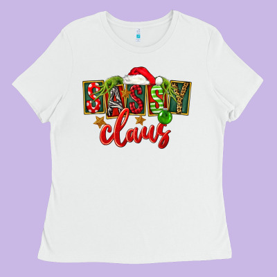 Christmas Sassy Claus Ladies Tee Designed By Fadigitalartstudio