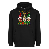 Black Chillin' with my gnomes Heavyweight Hoodie - NancyCooperArtShop