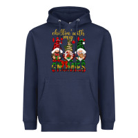 Navy Chillin' with my gnomes Heavyweight Hoodie - NancyCooperArtShop