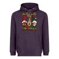 Plum Chillin' with my gnomes Heavyweight Hoodie - NancyCooperArtShop