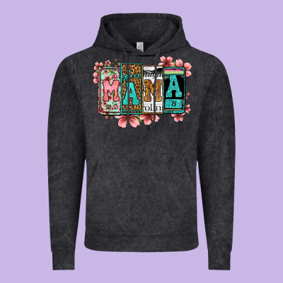 License Letters Floral Mama Vintage Hoodie Designed By Jasminsmagicworld