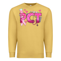 Antique Gold breast cancer pct patient care technician Premium Sweatshirt - texasbilliewilder