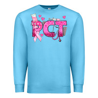 Ocean Blue breast cancer pct patient care technician Premium Sweatshirt - texasbilliewilder