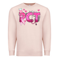 Pale Pink breast cancer pct patient care technician Premium Sweatshirt - texasbilliewilder