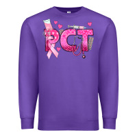 Purple breast cancer pct patient care technician Premium Sweatshirt - texasbilliewilder