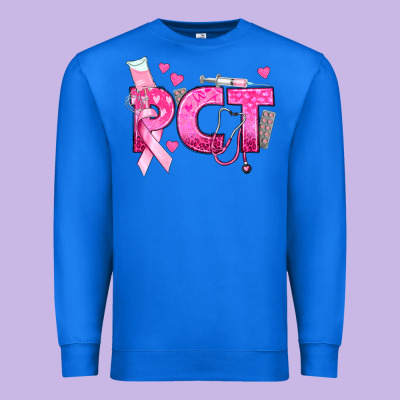 Breast Cancer Pct Patient Care Technician Premium Sweatshirt Designed By Texasbilliewilder