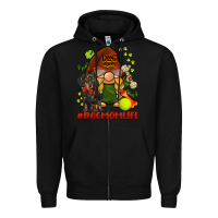 Black dog mom  life gnome Zipper Hoodie - BarkalooDesign
