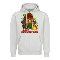 Dove Grey dog mom  life gnome Zipper Hoodie - BarkalooDesign
