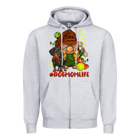 Heather Grey dog mom  life gnome Zipper Hoodie - BarkalooDesign