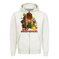 Oatmeal Heather dog mom  life gnome Zipper Hoodie - BarkalooDesign