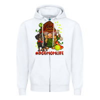 White dog mom  life gnome Zipper Hoodie - BarkalooDesign