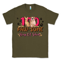 Army Green 100 paw some days of school Classic Tee - MaliasSmallBusiness