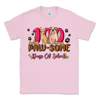 Bubblegum Pink 100 paw some days of school Classic Tee - MaliasSmallBusiness
