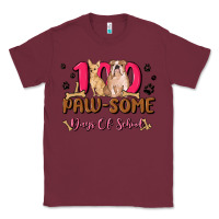 Burgundy 100 paw some days of school Classic Tee - MaliasSmallBusiness