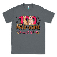 Charcoal Heather 100 paw some days of school Classic Tee - MaliasSmallBusiness