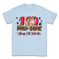 Dusty Blue 100 paw some days of school Classic Tee - MaliasSmallBusiness