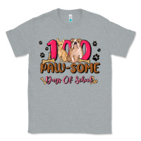 Heather Grey 100 paw some days of school Classic Tee - MaliasSmallBusiness