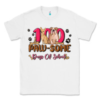White 100 paw some days of school Classic Tee - MaliasSmallBusiness
