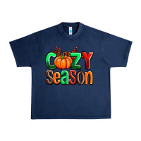 Navy cozy season with fall colors palette and pumpkin Urban Heavy Tee - AdoDesignShop