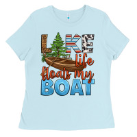 Baby Blue lake life floats my boat Ladies Tee - HRA Design Shop