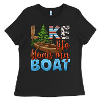 Black lake life floats my boat Ladies Tee - HRA Design Shop