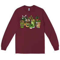 Burgundy plant lover coffee cups Long Sleeve Tee - NancyCooperArtShop