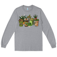 Heather Grey plant lover coffee cups Long Sleeve Tee - NancyCooperArtShop