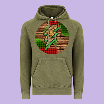 Leopard Lightning Bolt Christmas Vintage Hoodie Designed By Jasminsmagicworld